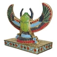 thumbnail image 5 of Egyptian Beautiful Golden Winged Scarab Amulet Ankh Symbol of Rebirth Figurine, 5 of 8