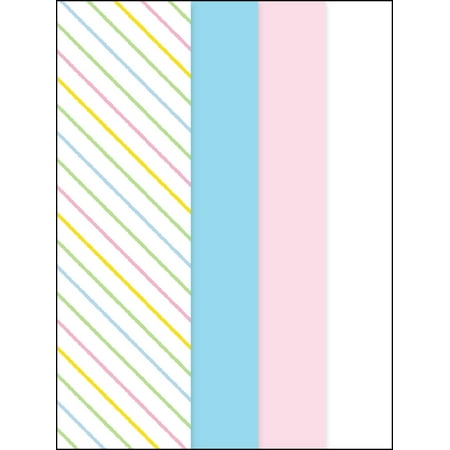 Way To Celebrate Pink, Blue, White, and Printed Stripe Tissue Paper 10 Count