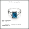 thumbnail image 5 of Gem Stone King 925 Sterling Silver London Blue Topaz and Lab Grown Diamond Engagement Ring for Women (2.74 Cttw, Gemstone Birthstone, Size 7), 5 of 5