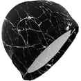 thumbnail image 1 of FYBTO Swimming Cap Texture Black Marble Unisex Adult FYBTO Polyester, 1 of 4