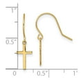 thumbnail image 2 of 14k Yellow Gold Polished Dangle Religious Faith Cross Shepherd Hook Earrings 24x7mm Wide Dangle Earring for Women, 2 of 2