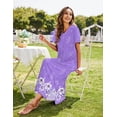 thumbnail image 4 of Ekouaer Nightgowns for Women Short Sleeve Night Shirts Full Length Night Gowns with Pockets, 4 of 6