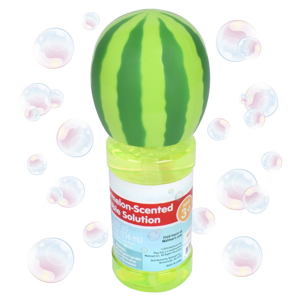 Play Day Watermelon Scented Bubble Blowing Solution  8oz, Children Ages 3+  (图2)