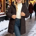 thumbnail image 3 of KAUOD Girls Winter Coat Heavyweight Hooded Puffer Jacket Kids Windproof Warm Solid Quilted Padded Down Jackets with Pockets, 3 of 3