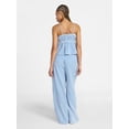 thumbnail image 2 of No Boundaries Seersucker Double Tie Cami Top and Pants Set, 2-Piece, Women's XXS-XXL, 2 of 4