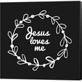 thumbnail image 1 of Jesus Loves Me - Wreath Doodle Black by Inspire Me, Canvas Wall Art, 1 of 1