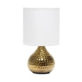 thumbnail image 1 of Simple Designs LT2073-GDW Hammered Gold Drip Mini Table Lamp, White, 1 of 6