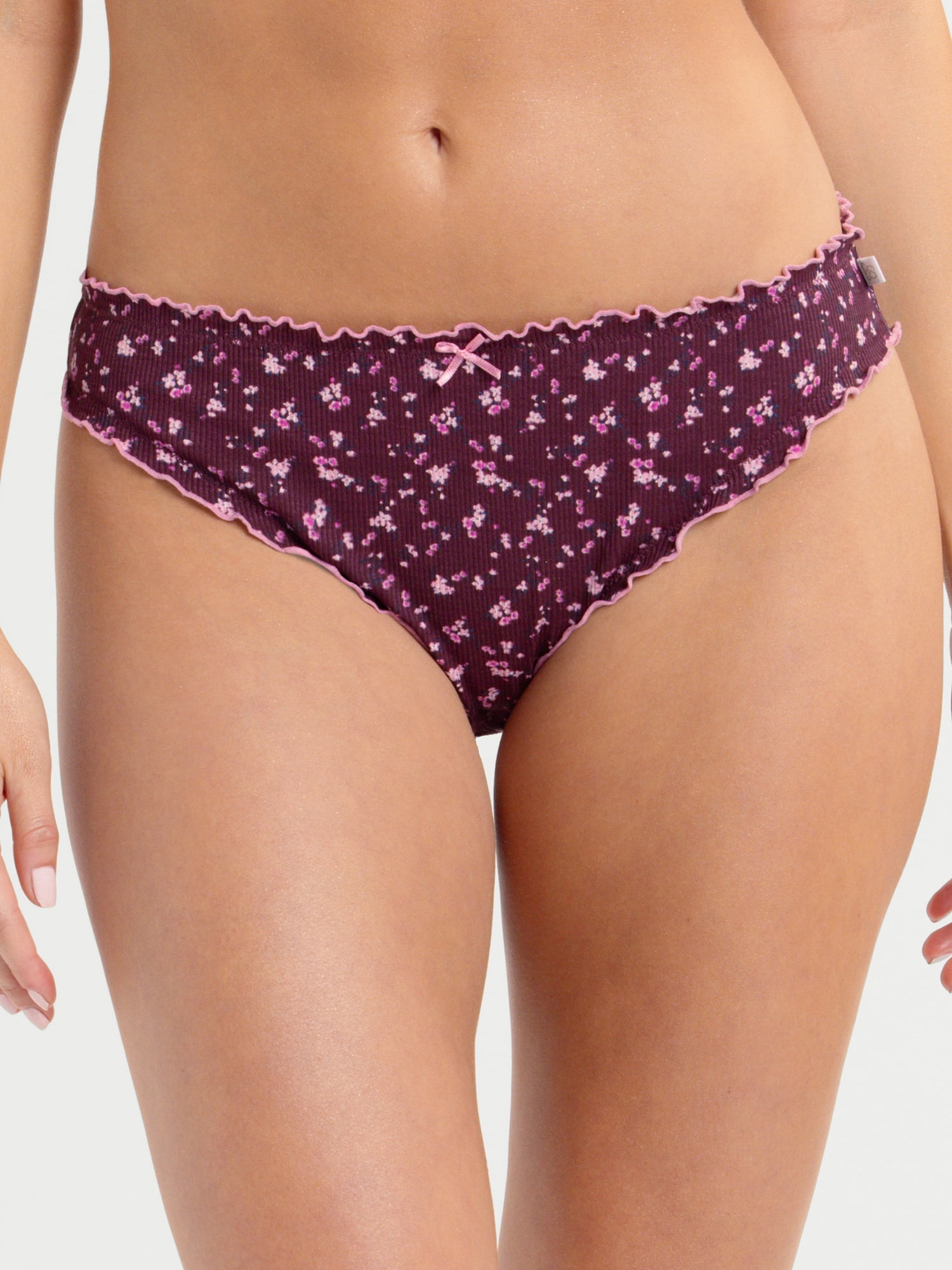 Jessica Simpson Women's Ruffled Rib Cheeky, 2-Pack, Size S-XXXL