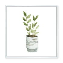 Designart 'Indoor Green Home House Plants in Pots II' Traditional Framed Canvas Wall Art Print