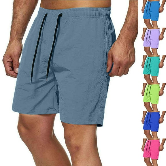 Akafmk Summer Men Casual Shorts Plus Size Swim Trunks Loose Fitting Quick Dry Lightweight Running Shorts Swimwear Beach Shorts, Sizes M-3XL