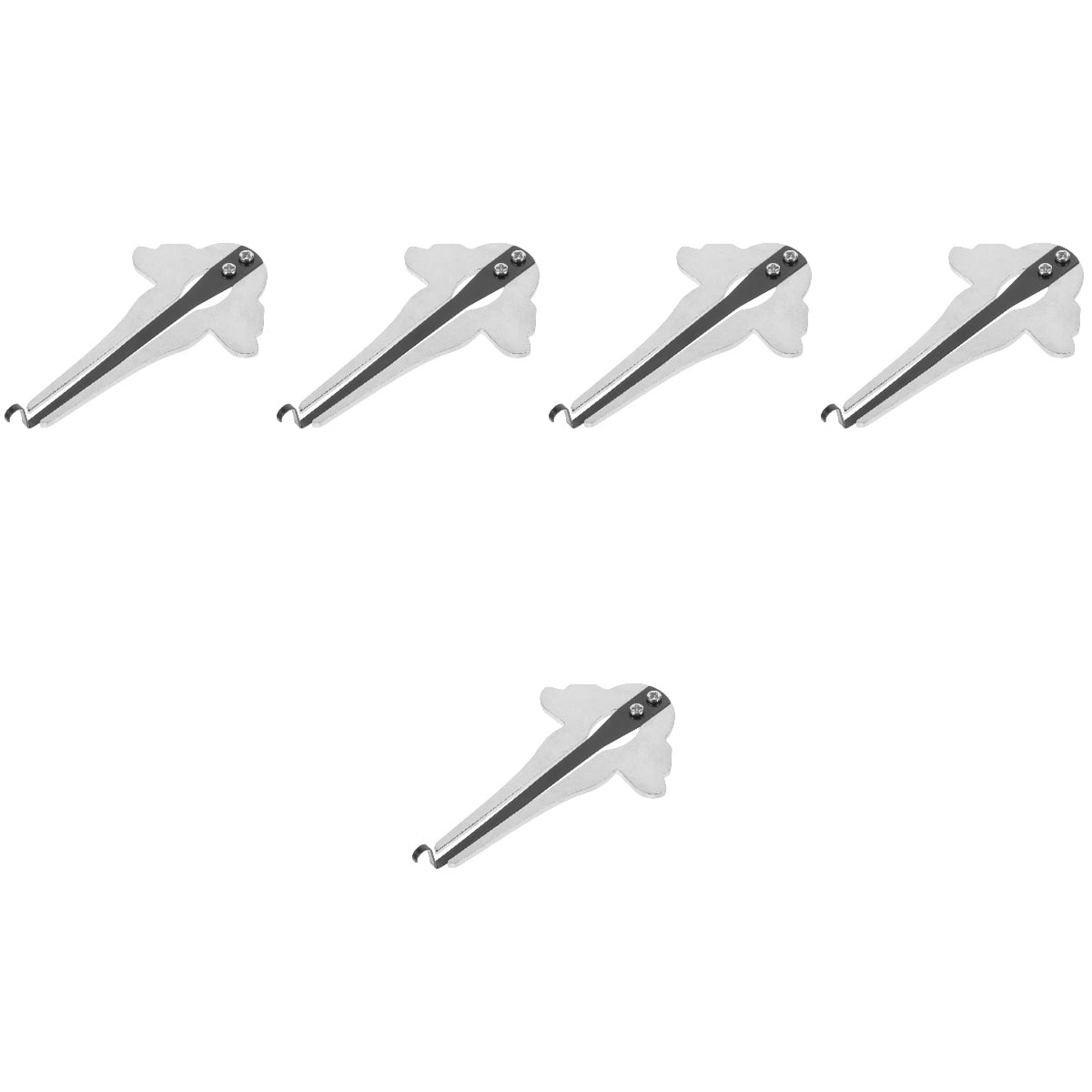 Set of 5 Portable Harmonica for Beginners Mouth Harp Instruments Silver