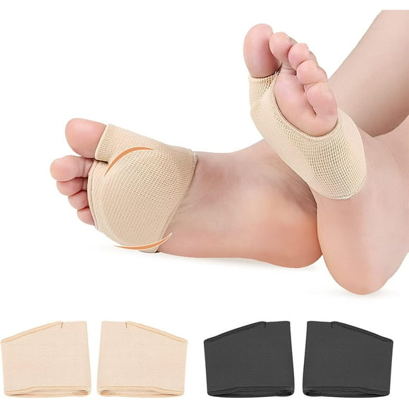 HELIAHOO Metatarsal Pads, Ball of Foot Cushions with Soft Gel (2 Pairs) - Fabric Compression - Gel Sleeves Forefoot Cushion Pads for Women and Men, Relieve Metatarsalgia, Mortons Neuroma, AZ83-25824