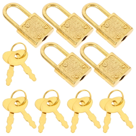 5 Sets Toys Cabinet Lock Lock for Suitcase Small Antique Keys Small Keys for Chest Mini Padlock Padlock and Keys Child