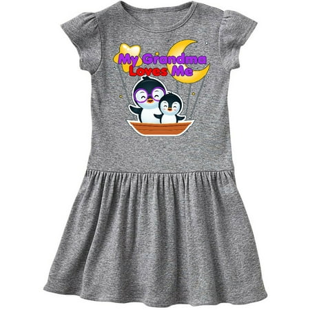 

Inktastic My Grandma Loves Me Penguin Gift Toddler Girl Dress
