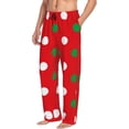thumbnail image 2 of Kll Mens Pajama Pants For Men,Mens Lounge Pants,Funny Gifts For Men,Men'S Pajama Bottoms-White And Green Polka Dot, 2 of 9