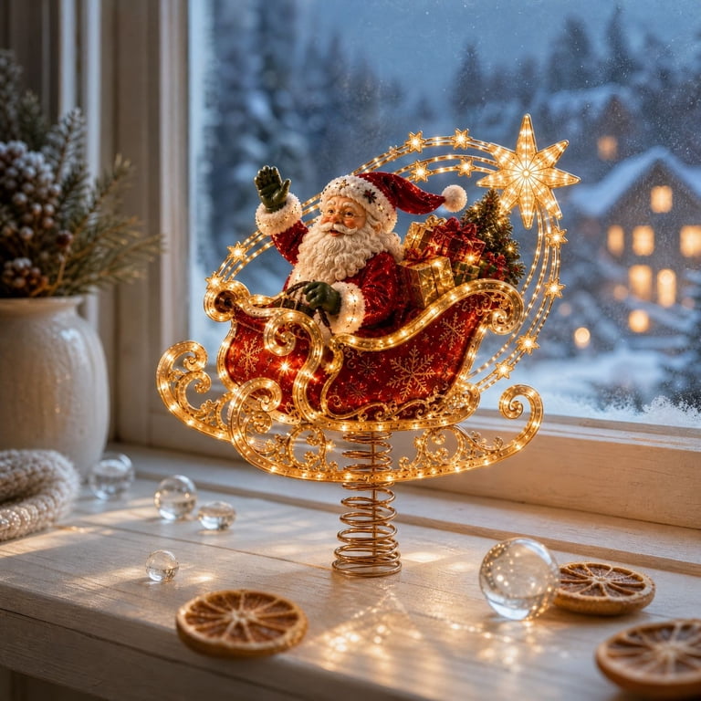 2D Christmas Tree Topper Collection,Indoor Home Topper Decor,Santa ...