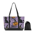 thumbnail image 7 of FORMRS Canvas Laptop Tote Bag for Women with 15.6" Computer Compartments Shoulder Handbag, Halloween Pumpkin, 7 of 7
