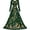 Dark Green, variant on Womens Celestial Dress Moon Star Print V Neck Long Sleeve Maxi Skirt Scalloped Fitted Waist Evening Party Gown Outfit