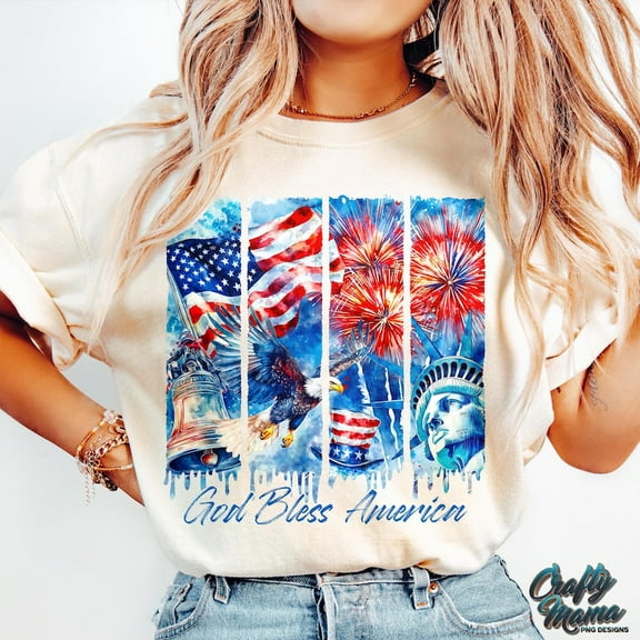 God Bless America T-shirt, Happy 4th of July Shirt, Brush Stroke Fourth of July Shirt, 4th of July Shirt Shirt, Patriotic Shirt, USA Shirt, Christian Shirt TH260552