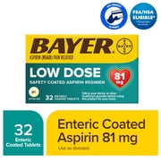 Aspirin Regimen Bayer Low Dose Pain Reliever Enteric Coated Tablets, 81mg, 32 Count