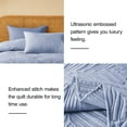 thumbnail image 6 of Davulos King Size Quilt Set 3 Pieces,Lightweight Blue Bedspread Coverlet Leaf Pattern Quilts for King Bed Microfiber Bed Cover Set for All Season, 6 of 8