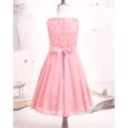 thumbnail image 7 of YONGHS Flower Girls Dress Wedding Bridesmaid Evening Formal Lace Gown 2-16 Pearl Pink 8, 7 of 7