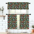 thumbnail image 5 of Christmas Curtains for Kitchen Kid Room Green Background Snowflack and Santa Hat Rod Pocket Window Curtain Set 3 Pcs Inter Xmas Glitter Bokeh Print Curtains 54 x 18 + 27 x 36 * 2, 5 of 6