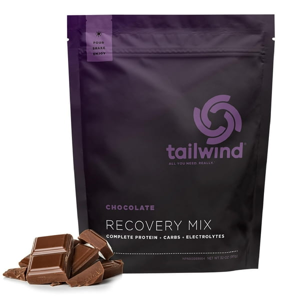 Tailwind Nutrition Recovery Mix, Complete Protein, Carbohydrates, and Electrolytes Powder Drink Mix for Post-Workout, Free of Gluten, Soy, and Dairy, Vegan, 15 Servings, Chocolate
