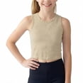 thumbnail image 2 of CPNG Girls Tank Tops Ribbed Sleeveless Crew Neck Solid Color Undershirts Camisole Bow Embroidery Lace Trim Cute Summer Cami, 2 of 8