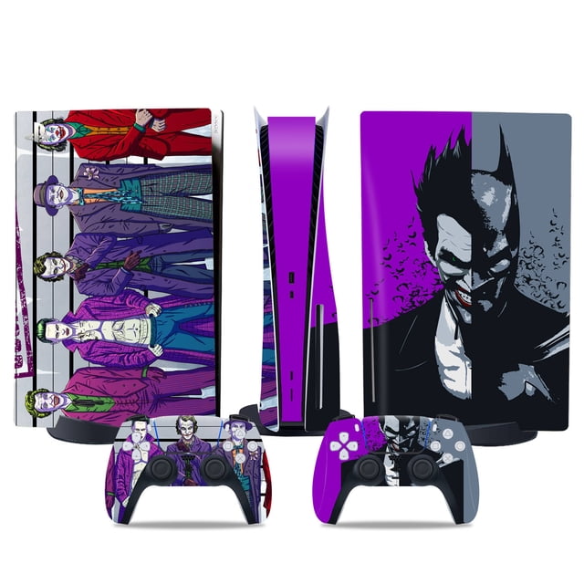 version Lecteur Optique PS5, cool Peau PS5, Poignée de Contrôleur, pour console et Manette PS5, DC Dessin Animé, Joker3