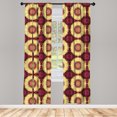 thumbnail image 3 of Ambesonne Purple Mandala Curtains, Old Baroque Art, Pair of 28"x63", Maroon Yellow, 3 of 5