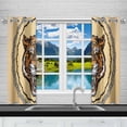 thumbnail image 2 of MKHERT Tiger Color Tattoo Window Curtain Kitchen Curtains Window Treatments 26x39 inch,Set of 2, 2 of 2