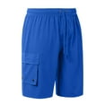 thumbnail image 4 of MIXUE Mens Shorts Summer Solid Color Swimming Trunks Mesh Beach Pockets Mens Workout Shorts Beachwear,Blue,34, 4 of 6