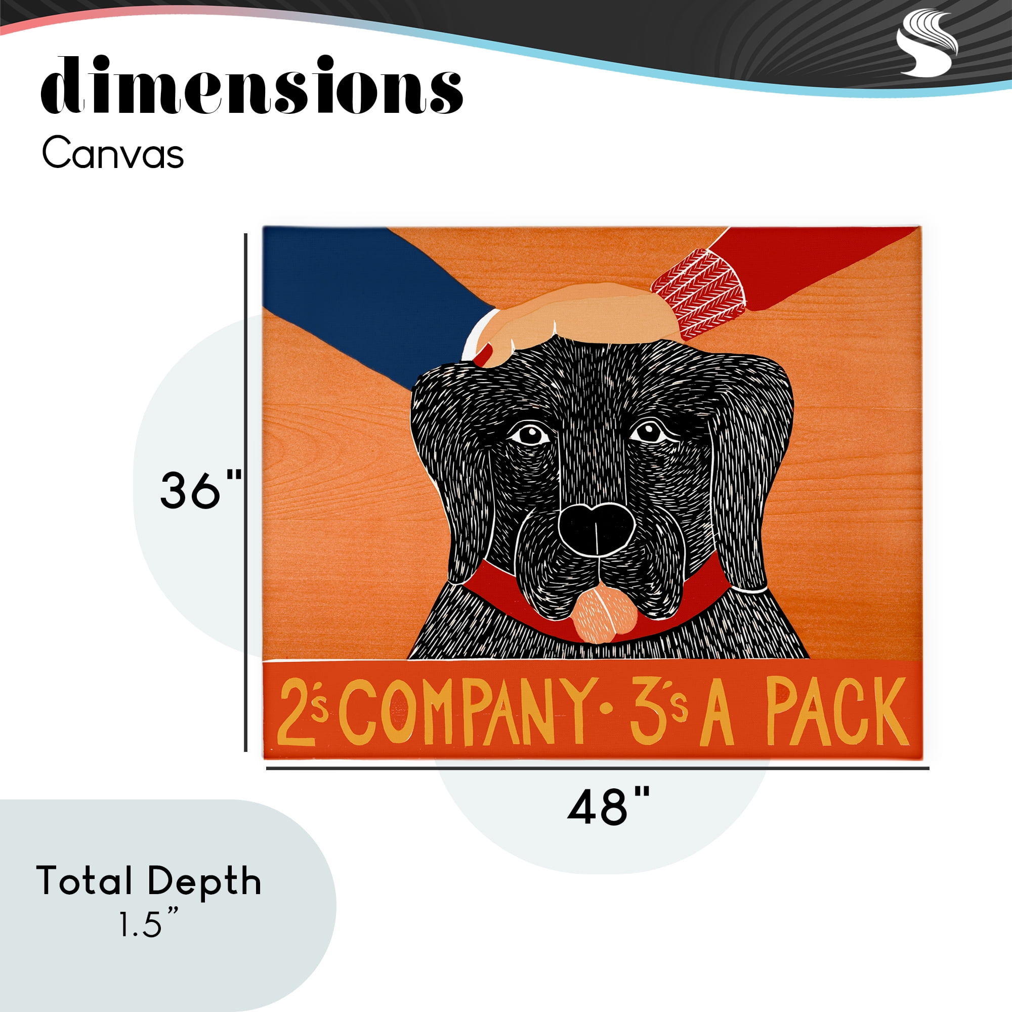 2's Company Dog Canvas Wall Art, design by Stephen Huneck