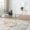 thumbnail image 3 of Furniture of America Flagg Glass Top End Table, Gold Powder Coating, 3 of 5