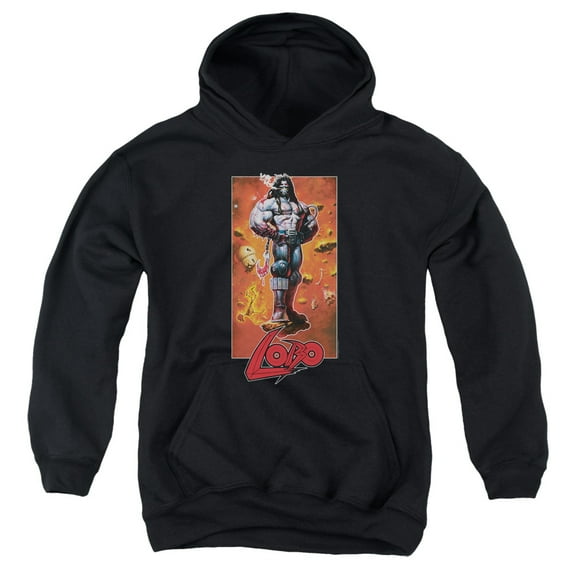 Jla - Lobo Pose - Youth Hooded Sweatshirt - Small