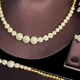 thumbnail image 6 of Bold Dubai Gold CZ Round Square Necklace Earrings Bracelet Ring Prom Jewelry Set, 6 of 9