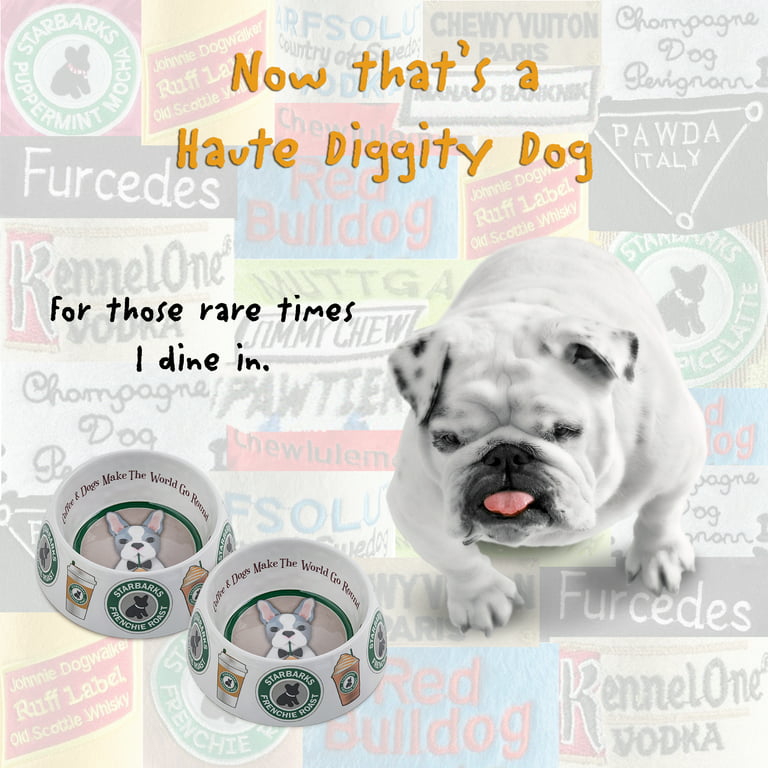Haute Diggity Dog Bowls and Placemats Collection  Dishwasher Safe, Food  Grade, Non-Skid, BPA-Free, Chip-Proof, Tip-Proof, and Dishwasher  Safe?Malamine?Bowls with Fun, Brand Parody Designs ? 2 Bowls 