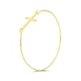 thumbnail image 2 of Bling Jewelry Womens Delicate Simple Religious Sideways Cross Bangle Bracelet Gold Plated .925 Sterling Silver, 2 of 7