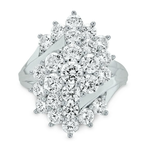 Brilliance Fine Jewelry 925 Sterling Silver Simulated White Diamond Cocktail Ring