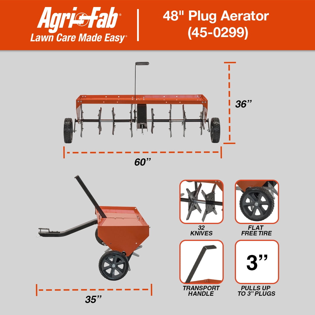 Agri-Fab, Inc. 48" Plug Aerator Tow-Behind Lawn Groomer - Model # 45-0299