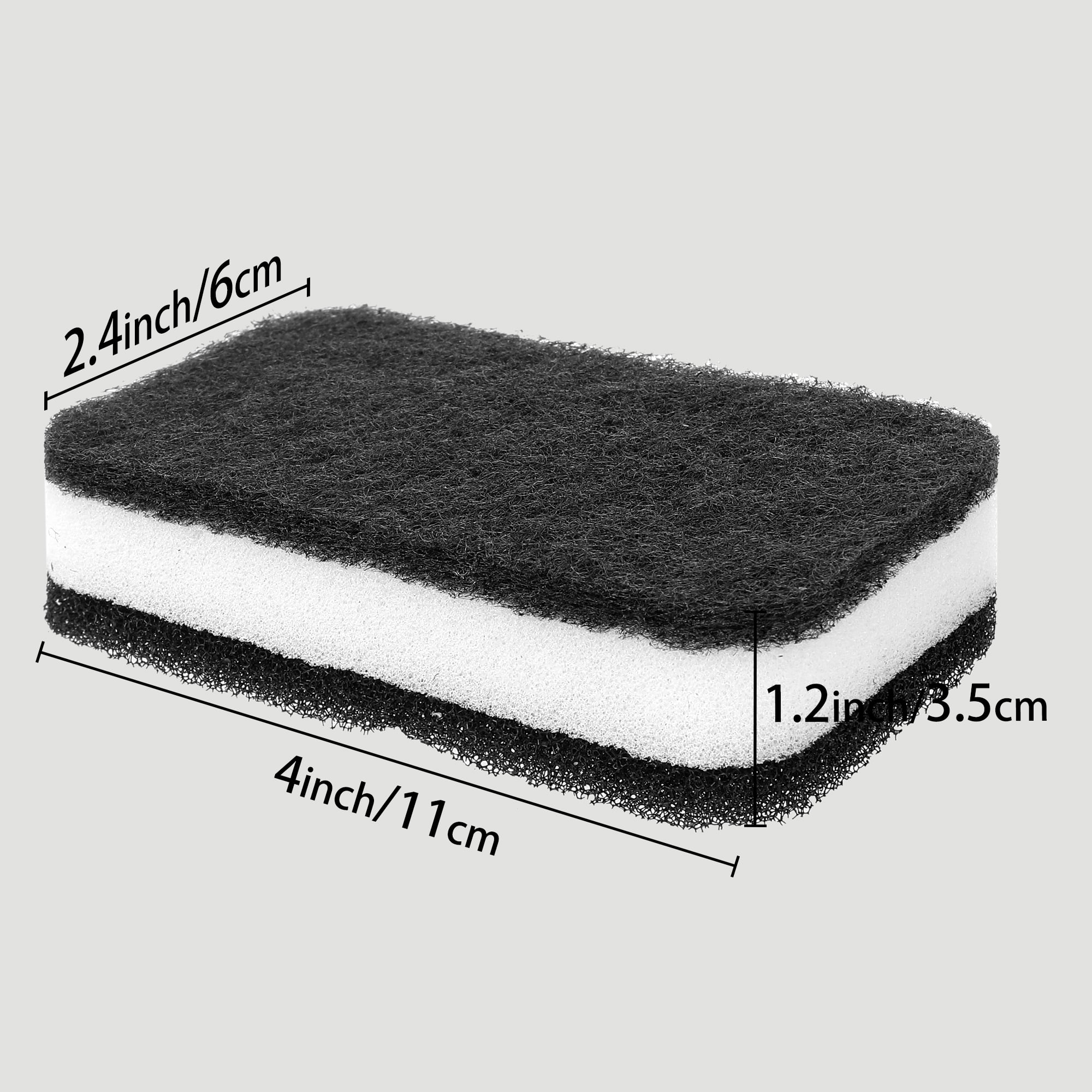 Unique Bargains Sponges Kitchen 25 Pcs Non-Scratch Scrub Dish Sponges Black