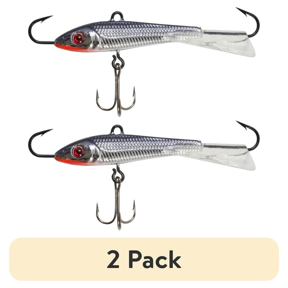(2 pack) Northland Fishing Tackle Pitchin' Puppet Darting Premium Fishing Jig for Snap Jigging & Pitching Walleyes, 9/16 oz, Silver Shiner