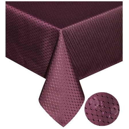 

Tektrum 70 X 70 inch 70 X70 Square Elegant Waffle Weave Check Jacquard Tablecloth Table Cover - Waterproof/Stain Resistant/Spill Proof/Wrinkle Free - Great for Dinner Parties (Burgundy)
