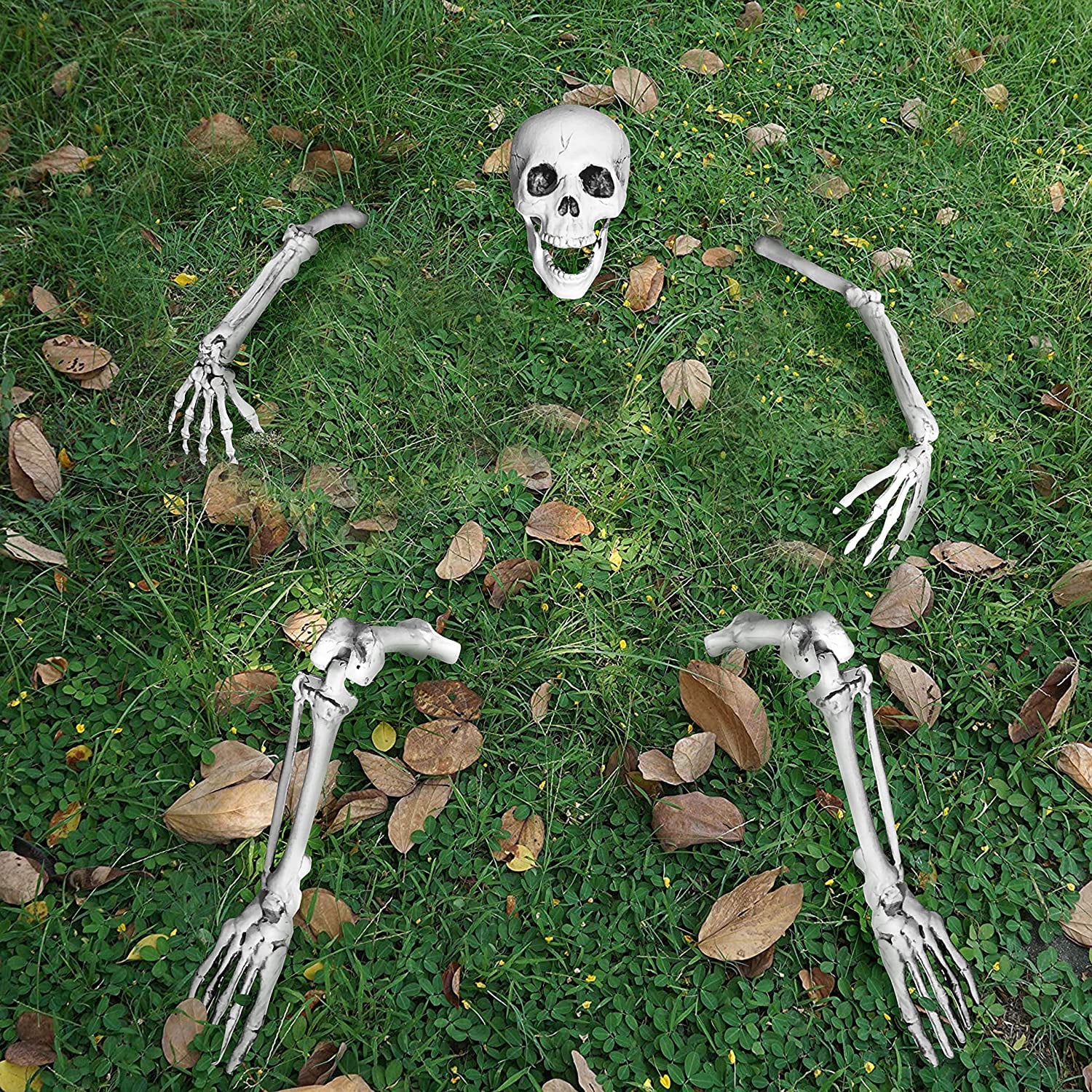 Yard Lawn Stakes Decorations Max Fun Realistic Looking Skeleton Stakes Halloween Decorations for Garden