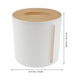 thumbnail image 3 of ColoMX Dispensador de papel higiénico de tejido redondo, caja de papel en rollo de plástico con tapa de bambú, 3 of 8