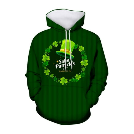 

Hoodies for Teen Girls Trendy Fall and Winter St. Patrickss Day Casual Fashion New Hot Full Print Long Sleeve Trend Hoodies for Teens