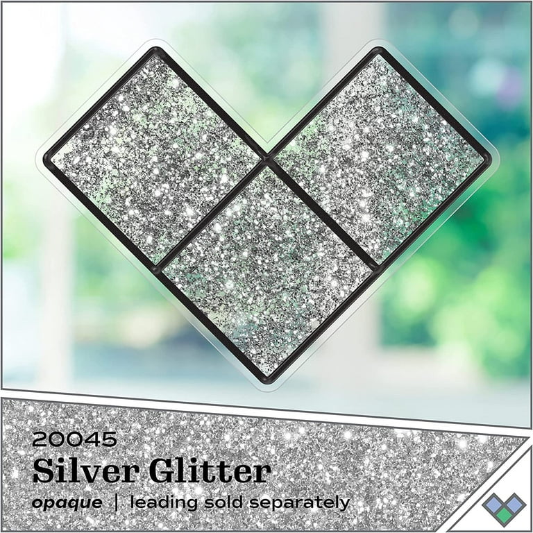 Plaid Gallery Glass Paint - Glitter Silver, 2 oz 