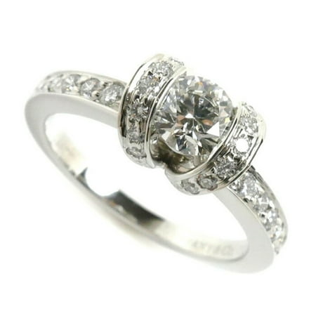 Pre-Owned TIFFANY&Co. Tiffany Pt950 Platinum Ribbon Engagement Ring Diamond 0.44ct... (Good)
