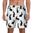thumbnail image 2 of Picia Black Rabbit pattern Mens Swim Trunks with Compression Liner Stretch Beach Shorts Quick Dry with Zipper Pockets No-Chafing Board Shorts-Medium, 2 of 9